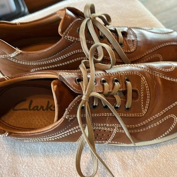 Clarks Men's Size 8.5 M Leather Lace Up Casual Walking Shoe Comfort Style - Picture 5 of 10